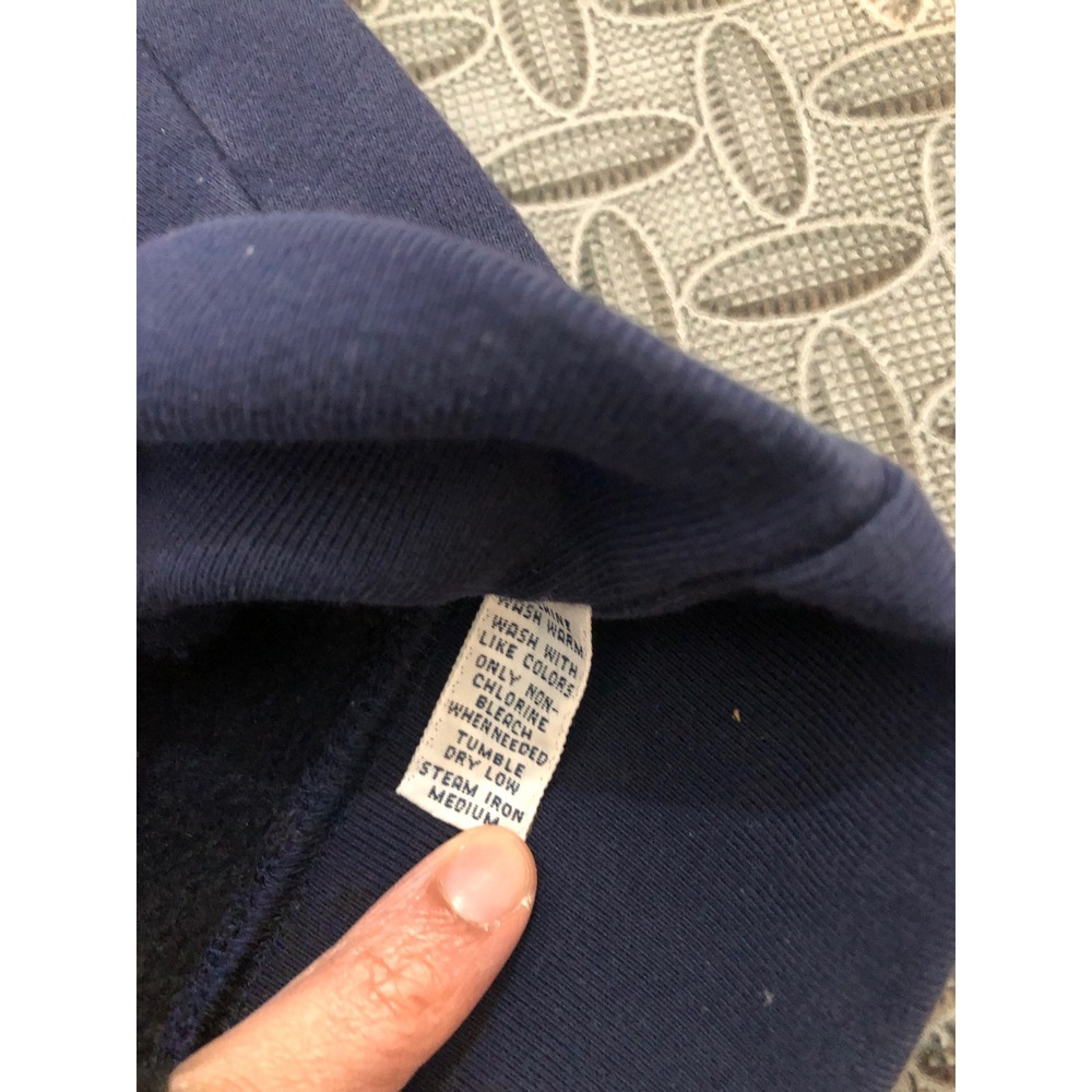 Vintage Polo Ralph Lauren Sweatshirt Mens L Navy Blue Red Pony Logo Crewneck - Picture 6 of 7
